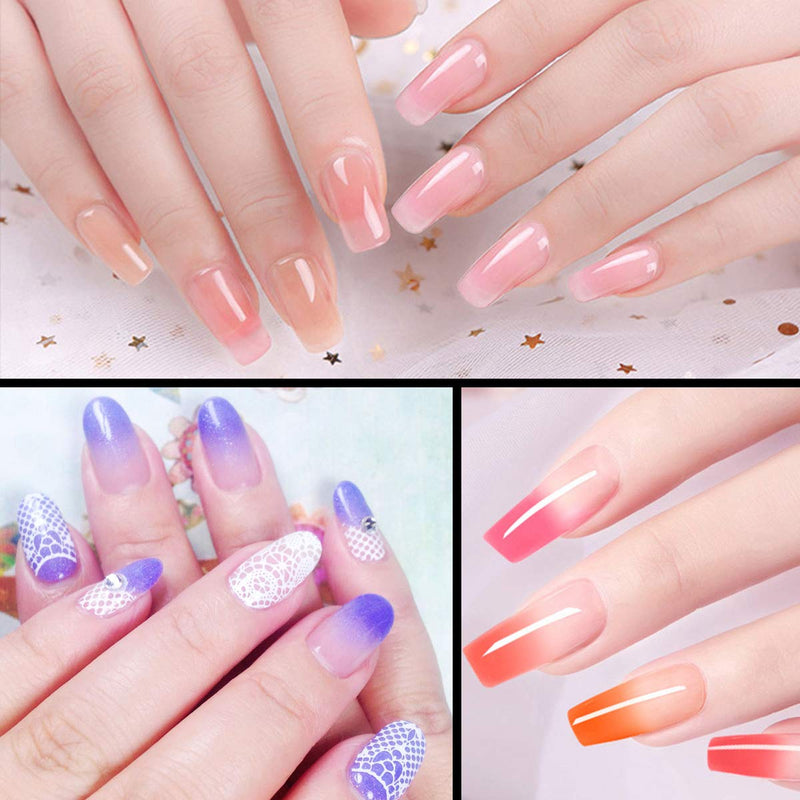 Biutee Nail Extension Gel Kit 15ml Pink Clear Colors Poly Nail Gel kit with 30ml Slip Solution 15ml Base and Top Coat Nail File And Nail Pen Builder Gel Pro Painless Poly Gel Long Lasting - BeesActive Australia