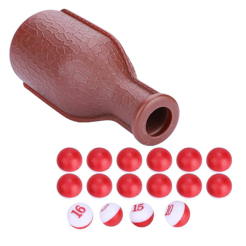 [AUSTRALIA] - VGEBY Billiard Kelly Pool Shaker Bottle, Brown Pool Dice Billiards Accessory with 16 Numbered Tally Balls 