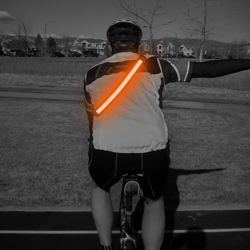 Illumifun Elastic LED Running Belt - USB Rechargeable - Glowing LED Waistband, High Visibility Waist Light, Light Up Safety Gear for Running, Cycling, Camping, Walking, etc Orange - BeesActive Australia