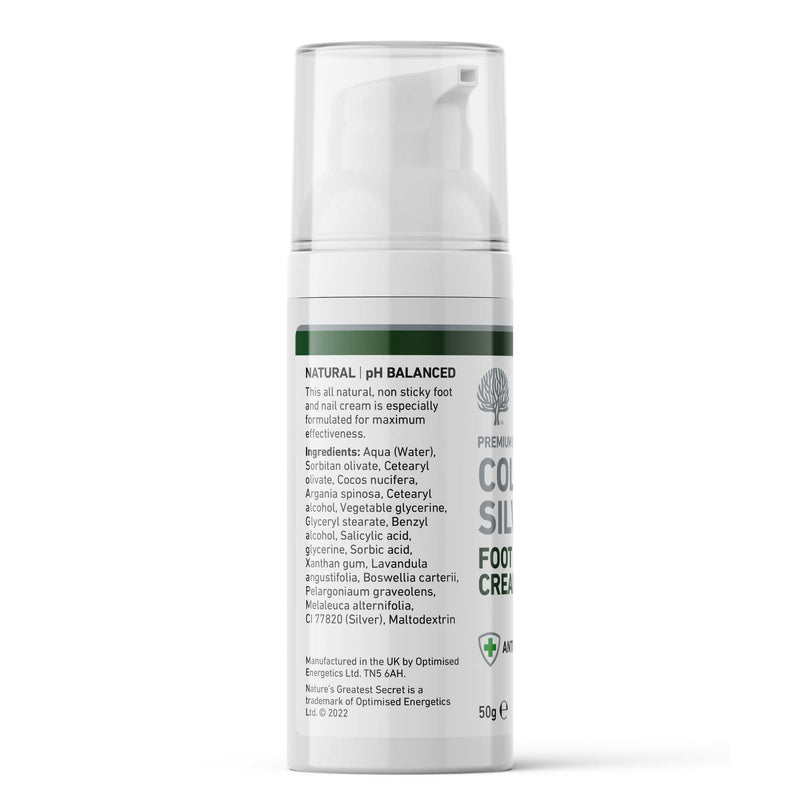 Nature's Greatest Secret All Natural Antibacterial Colloidal Silver Foot & Nail Cream 50g - BeesActive Australia