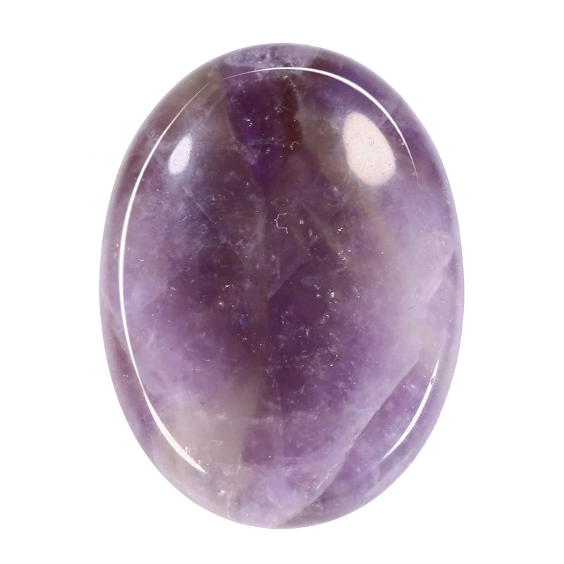 mookaitedecor Amethyst Crystal Polished Thumb Worry Stone, Oval Natural Palm Pocket Stone for Meditation Stress Relief Pack of 2 - BeesActive Australia