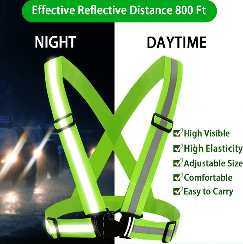 Reflective Vest, Reflective Glow Belt with 2Pack Reflector Armbands, Adjustable Elastic Safety Vest Outdoor Reflective Belt High Visibility, Ultralight & Comfy for Running, Jogging, Walking, Cycling, - BeesActive Australia