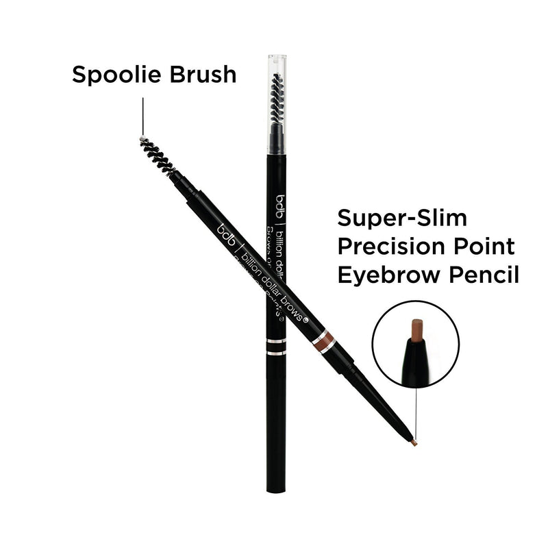 Billion Dollar Brows On Point Waterproof Micro Eyebrow Pencil - Raven Black, Super-fine and Self-sharpening Tip for Natural, Blendable Lines - BeesActive Australia