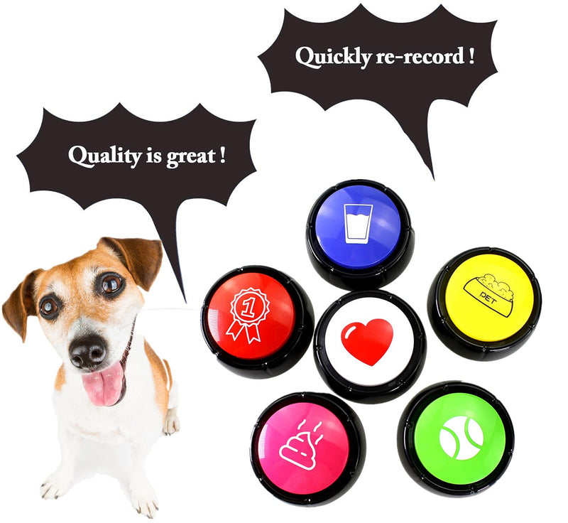 Dog Buttons Speech- Recordable Answer Buttons- 30s Recordable Custom Message Easy Button Record Pet Tool Communication Device for Dogs Cats - BeesActive Australia