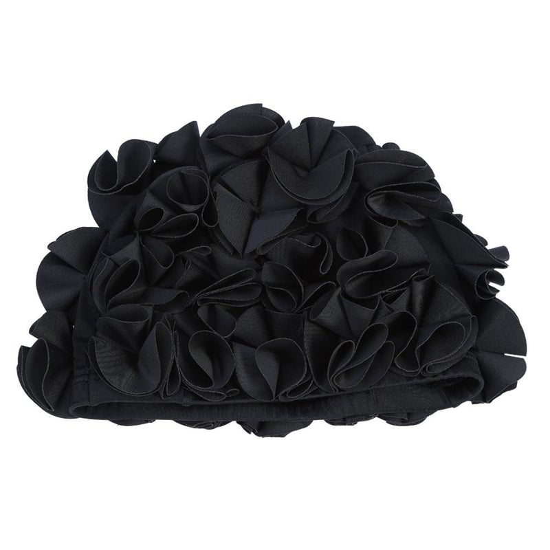 Women Swimming Hat Floral Petal Retro Style Bathing Hat Swim Flower Hat ( Color : Black ) Swimming Supplies - BeesActive Australia