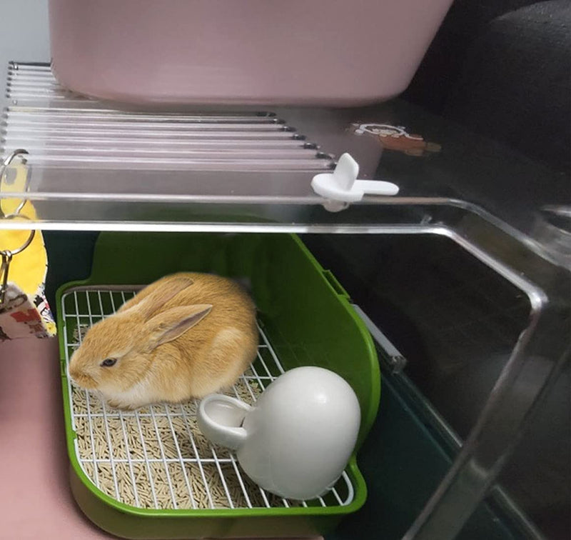 Hamiledyi Rabbit Litter Box,Rabbit Toilet Potty Trainer Corner Litter Bedding Box for Small Animals Rabbits Bunny Guinea Pigs Chinchilla Ferret Green - BeesActive Australia