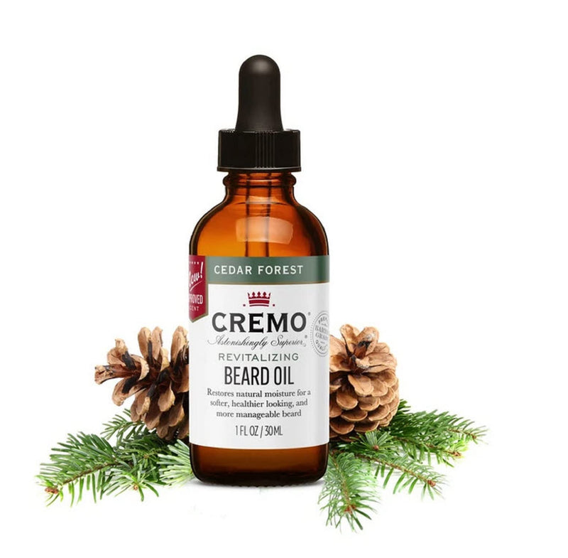 Cremo Beard Oil, -- Restores Moisture, Softens And Reduces Beard Itch for All Lengths Of Facial Hair, 1 Ounce Forest Blend - BeesActive Australia