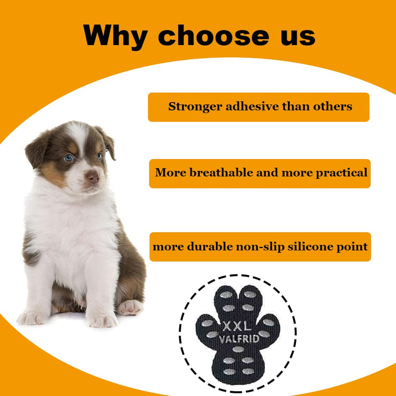 VALFRID Dog Paw Protector Anti-Slip Grips to Keeps Dogs from Slipping On Hardwood Floors,Disposable Self Adhesive Resistant Dog Shoes Booties Socks Replacemen 6Sets 24PCS XL ( L 2.24 x W 1.97 in,41-60 lbs) - BeesActive Australia
