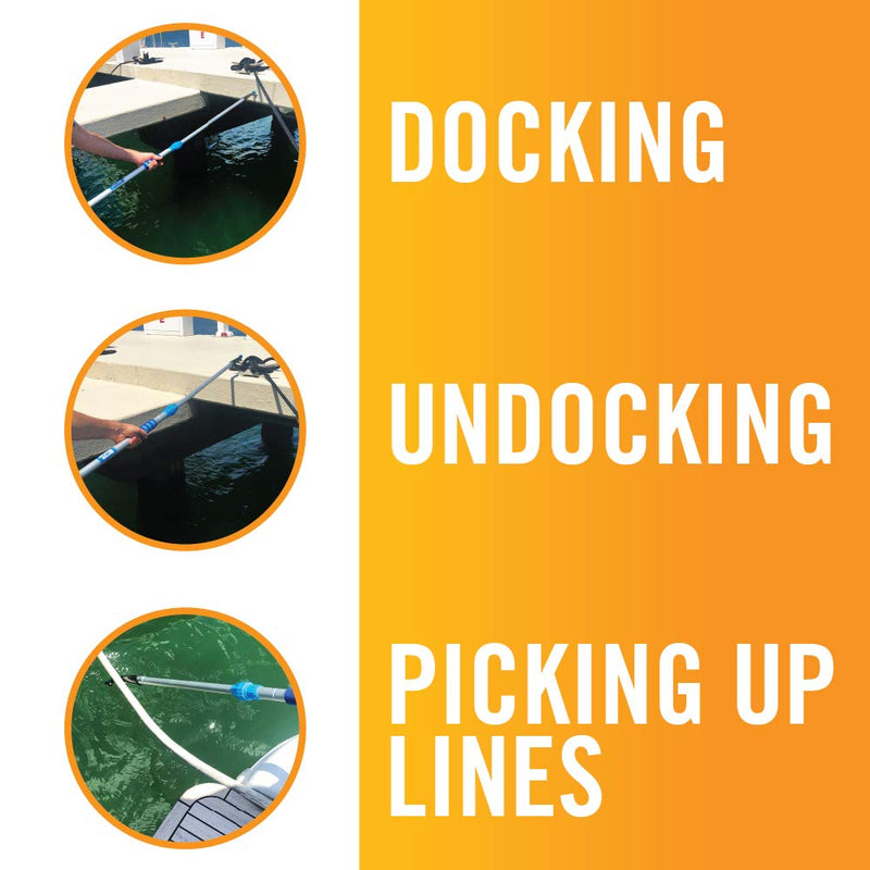 [AUSTRALIA] - Boat Hook with Standard Pole Screw End 3/4" Thread | Handy Hook Boating Accessories with Rubber Bumper Push Stick Motorboat Sailboat Pontoon (with or Without Extension Pole or Telescoping Pole) Hook and Pole 