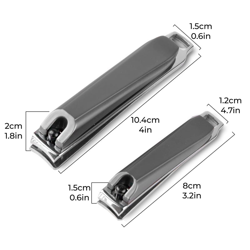 H&S Nail Clippers 2 Pcs Nail Cutter Set Toenail Fingernail Clippers Kit with Catcher File for Thick Nails Men Women Classic - BeesActive Australia