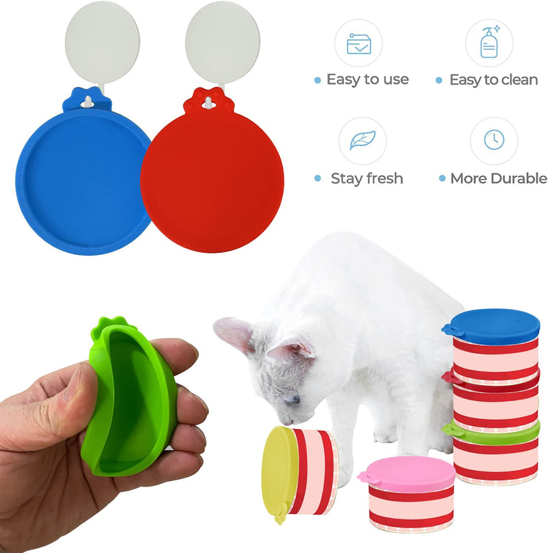 7 Pcs Food Can Lids Pet Can Covers, Silicone Small Pet Food Can Lids Covers for 3 oz 2.5 oz Cat Food Cans. - BeesActive Australia