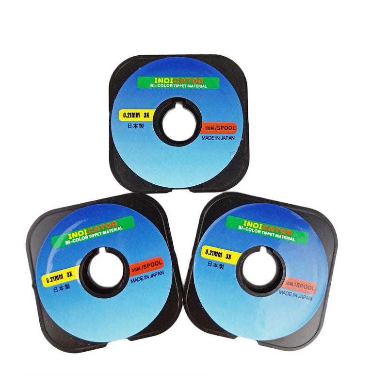Aventik Fly Fishing Tippet Leaders Line Two-Color High Visibility European Nymph Bite Indicator 2PACK-30m/spool 0.27mm-1X - BeesActive Australia