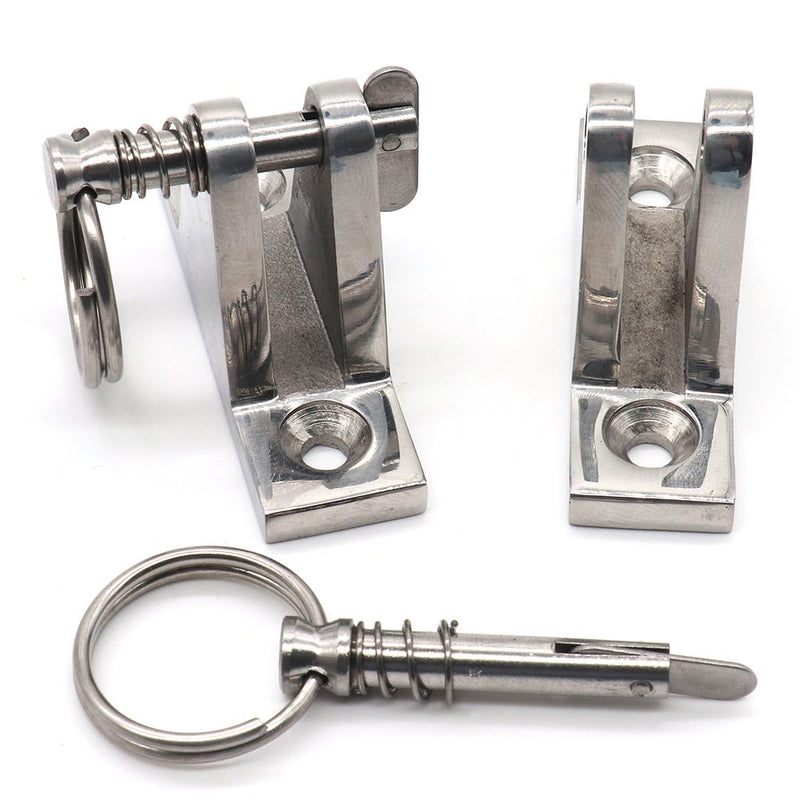[AUSTRALIA] - VTurboWay 4 Pack Bimini Top 90°Deck Hinge with Pin and Ring, 316 Stainless Steel, Free Installation Screws 