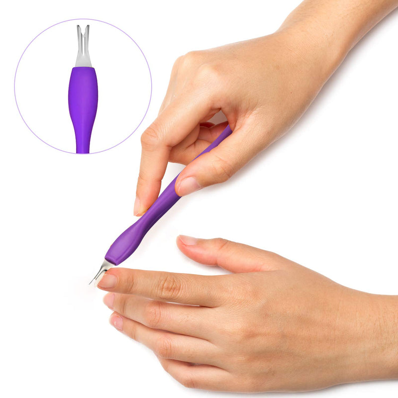 30 Pieces Cuticle Trimmer Remover Pusher Rubber Nail Cuticle Pusher Tipped Nail Cleaner Fork Double End Dead Skin Callus Removal Practical Nail Art Tools for Men and Women (Classic Colors) - BeesActive Australia