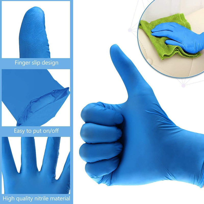DENTABOX 1 x 100 Box of Nitrile Hygienic Blue Latex-Free Powder-Free Surgical Anti-Bacterial Examination Disposable Gloves, Multi-Purpose Protection for PPE, First Aid and Sensitive Skin (Medium) M (Pack of 1) - BeesActive Australia