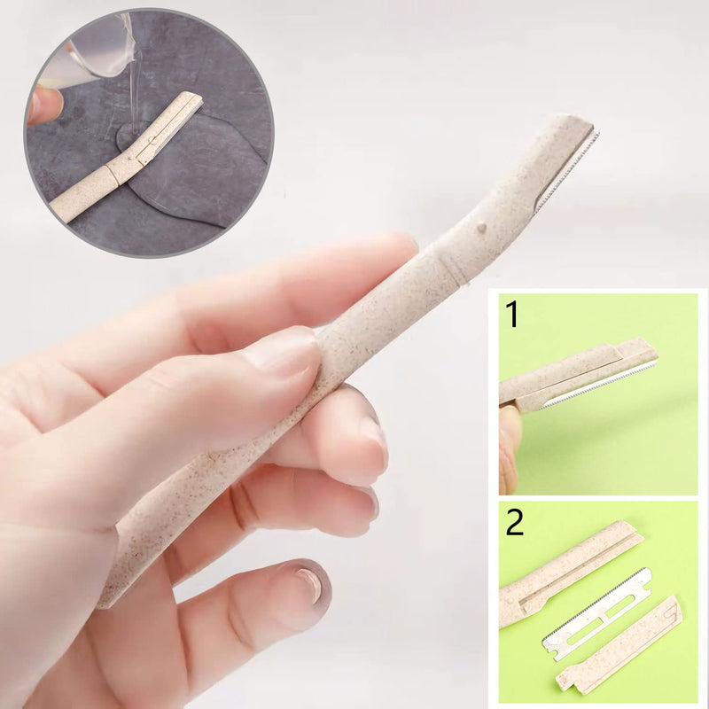 6PCS Dermaplaning Blades for Face, WheatStraw Eyebrow Razor Face Peach Fuzz Remover Face Razors for Women 6pcs - BeesActive Australia