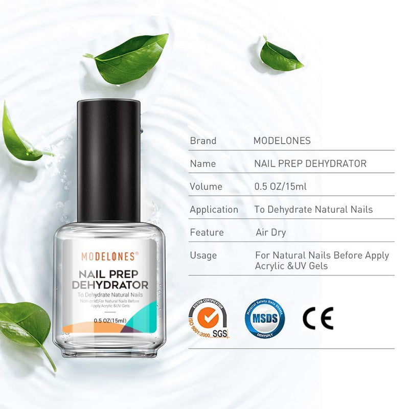 Modelones Nail Primer, Professional Natural Nail Prep Dehydrate & Bond Primer, Nail Protein Bond, Superior Bonding Primer for Acrylic Powder and Gel Nail Polish 15ml 30ml - BeesActive Australia