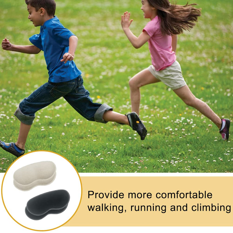 Heel Grips for Kids and Ladies Shoes, 4 Pairs Soft Heel Cushion Pads Self-adhensive Shoes Heel Inserts for Prevent Rubbing and Sliding(Black+Beige) - BeesActive Australia