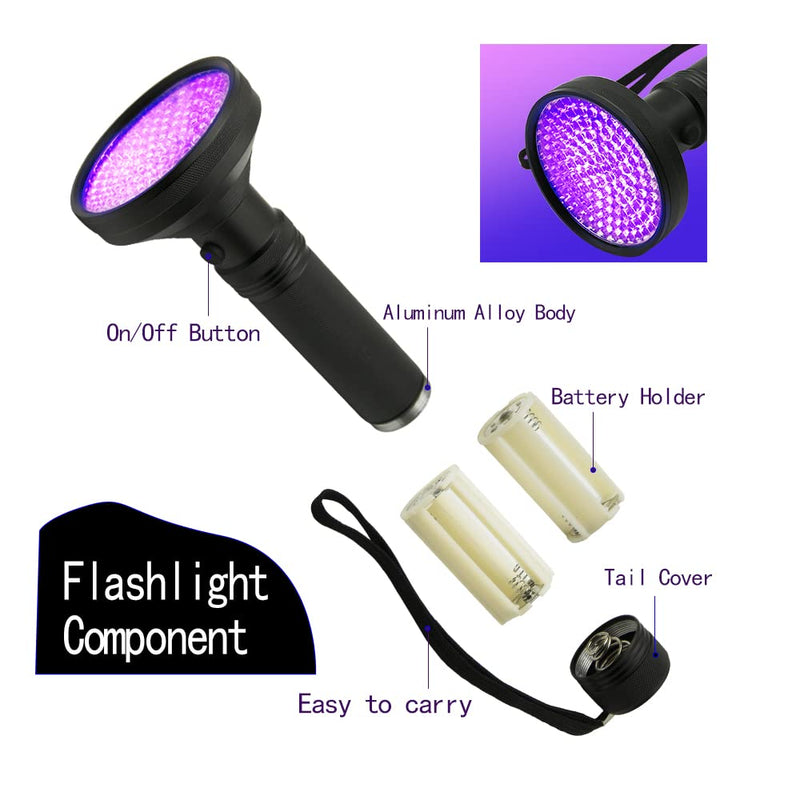 BEEYAOLUX UV Black Light Flashlight 128 LED UV Light , Blacklight For Home & Hotel Inspection, Pet Dog Cat Urine & Stains - Ultra Intensity 23W 385-395nm LEDs Spot Counterfeit Money, Leaks, Scorpions! - BeesActive Australia