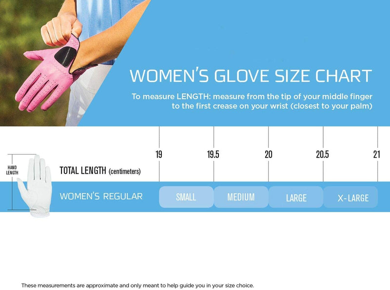FINGER TEN Womens Golf Gloves Ladies Left Hand Right Value 6 Pack, All Weather Extra Grip Lh Rh, Size Fit Small Medium Large XL Worn on Left Hand(Right-Handed Golfer) - BeesActive Australia