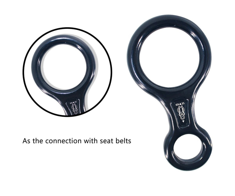 NewDoar Climbing Gear Downhill Equipment Rigging Plate 40kN Rescue Figure 8 Descender with Large Bent-Ear for Climbing Belaying and Rappelling Device Black - BeesActive Australia