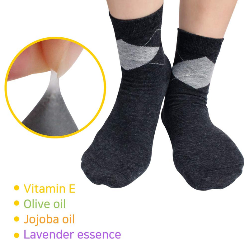 Spa Socks - Gel Heel Sleeves for Dry Cracked Feet – Silicone Moisturizing Socks (1 Pair, Normal Style - Dark Gray) 1 Pair - BeesActive Australia