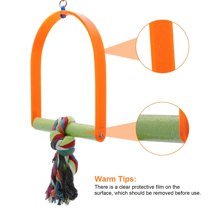 Wontee Bird Toys Bird Swing Toy Bird Perches for Parrot Budgie Parakeet Cockatiel Conure African Grey Medium Orange - BeesActive Australia