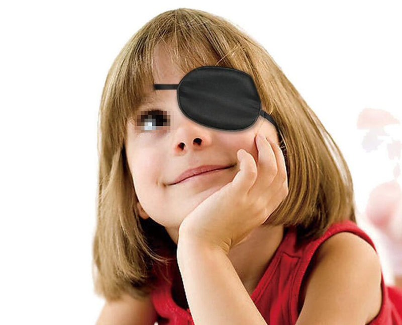 1Pcs Adjustable Black Silk Pirate Eye Patch Soft Smooth Comfortable Eye Mask Cover For Amblyopia Strabismus Lazy Eye size Adult Size - BeesActive Australia