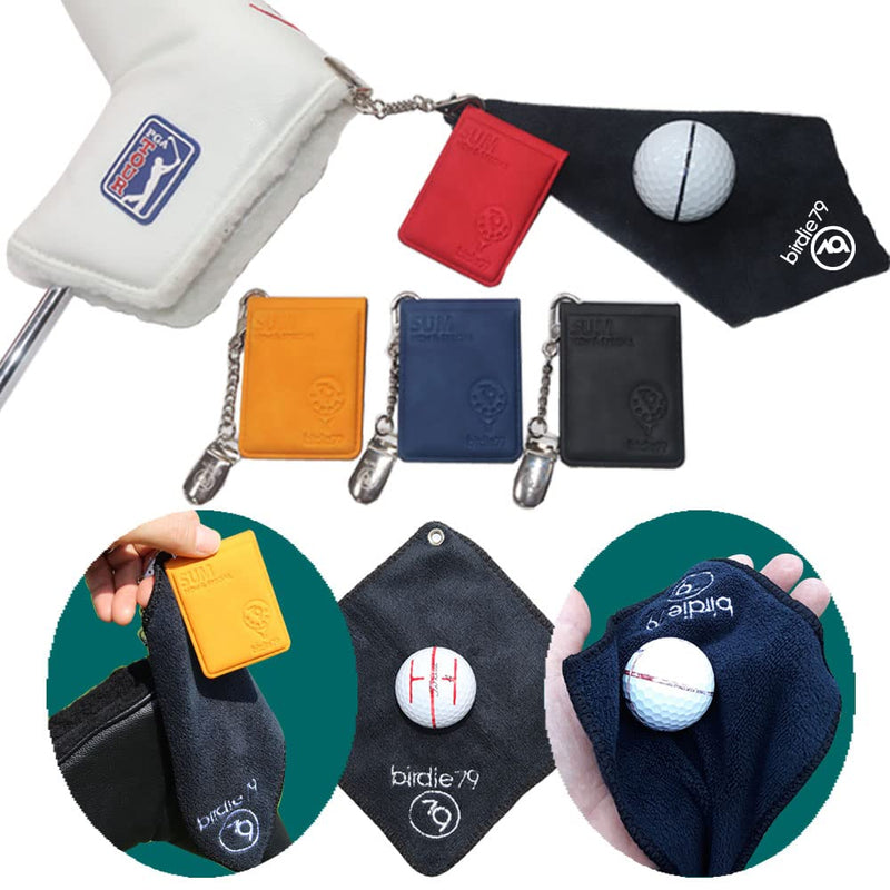Birdie79 Sum Clip - Golf Putter Head Cover Metal Leash & Keeper for Secure Golf Accessories -Money Clip(Black) - Golf Ball Towel. Black - BeesActive Australia