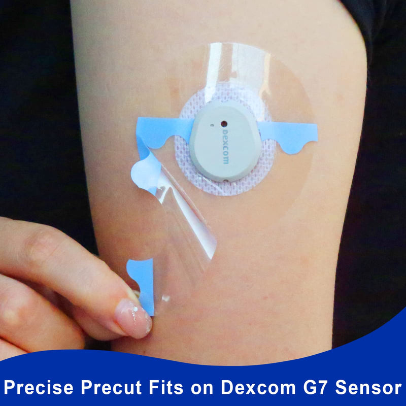 Adhesive Patches for G7 Waterproof CGM Protection Hypoallergenic Pre-Cut Adhesive Tape Transparent Dexcom Overpatch 10days, 36Pack G7, Blue 36 Count (Pack of 1) - BeesActive Australia