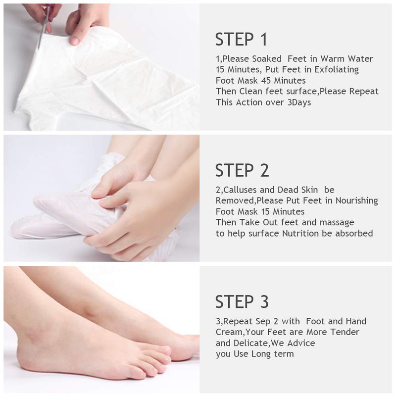 stocktake sales Foot Peel & Nourish Mask and Hand Mask Moisturizing Gloves Combination(6 PACK Set)Infused Goat Milk Natural Therapy Hand/Foot Spa Mask,Improve for Dry, Cracked Foot/Hand, Repair Rough Skin for Women&Men… - BeesActive Australia