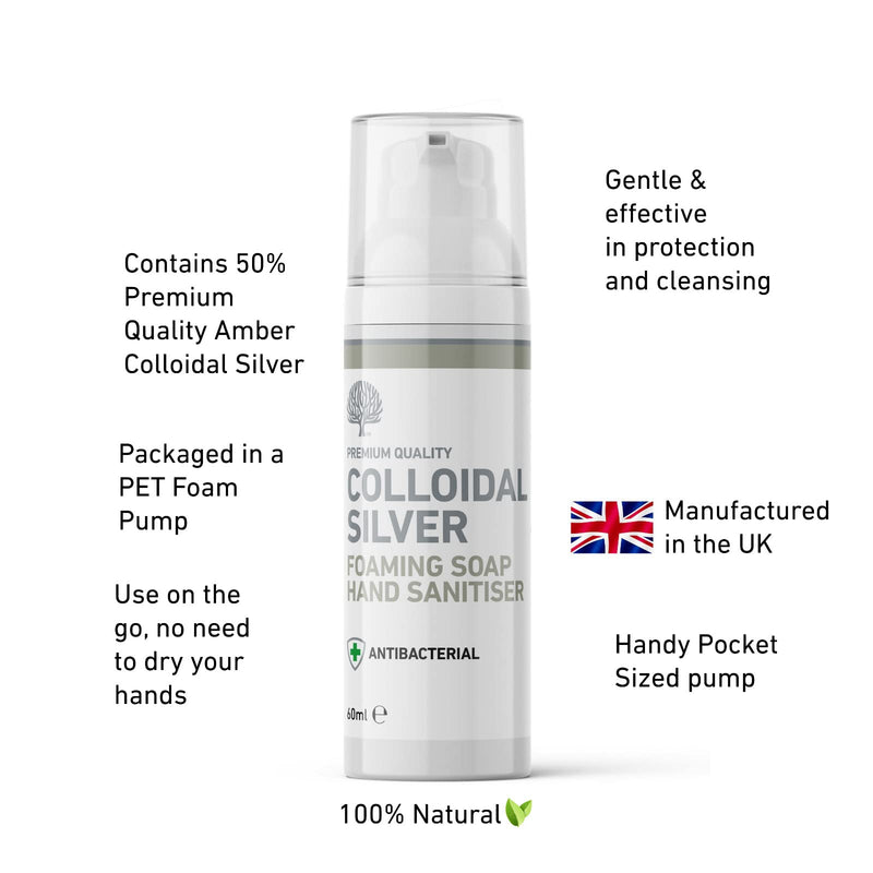 Nature's Greatest Secret All Natural Premium Quality Antibacterial Colloidal Silver Foaming Soap Handfoam 60ml - BeesActive Australia