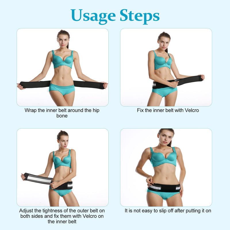 Zekeson Si Belt, Sciatica Belt for Women and Men, Pain Relief for Lower Back, Sacroiliac, Sciatic, Pelvic, Lumbar, Hip, Leg, Sacral Nerve White S-M - BeesActive Australia