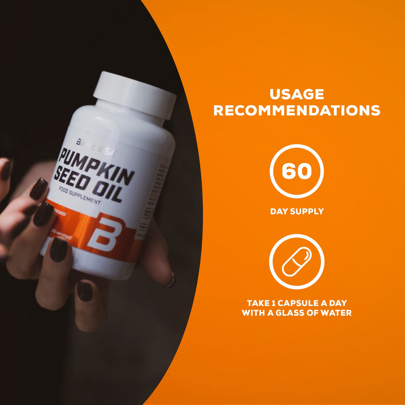 BioTechUSA Pumpkin Seed Oil, Food Supplement Soft Gel Capsules with Pumpkin Seed Oil, 60 Capsules - BeesActive Australia