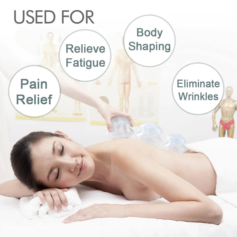 GreenLife® Cupping Therapy Sets - Silicone Cups Set Firm (4 pcs) for Muscle Soreness Pain Relief Body Neck Knee, Self Massage Tool, Deep Muscle Massager, Anti Cellulite Joint Pain Recovery 4 Count (Pack of 1) - BeesActive Australia