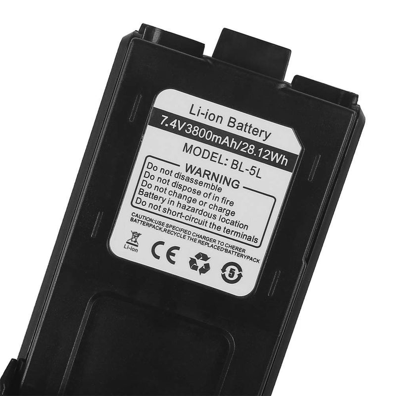 BAOFENG BL-5L 3800mAh Extended Battery Compatible with UV-5R RD-5R UV-5RTP UV-5R Plus, Original Pack, Black - BeesActive Australia