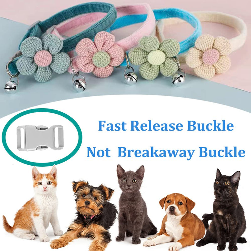 Cat Collar with Flower, Puppy Cat Collar with Bell, Adjustable Kitty Collars for Puppy Kitten Gray green - BeesActive Australia