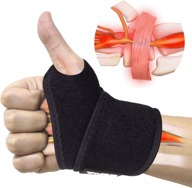 MCD Wrist Supports Comfortable, Lightweight, Hand & Wrist Braces Adjustable Wrist Compression Support Fit for both Left & Right Hand Wrist Support for Fitness, Weightlifting, Gymnastics & Relief Single Black - BeesActive Australia