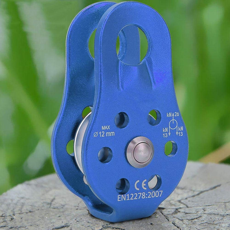 awstroe 26KN Climbing Pulley, Aluminium Alloy Micro Pulley, Heavy Duty Single Swivel Rope Pulley, Rescue Climbing Dual Pulley, for 12mm Rope(Blue) - BeesActive Australia