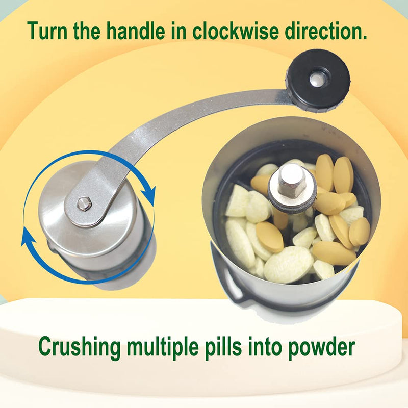 CoaGu Pill Crusher Grinder-Crush Multiple Tablets to a Fine Powder-Stainless Steel Pulverizer with Pill Suite Pill Cutter, Cleaning Brush (Blue) Blue - BeesActive Australia