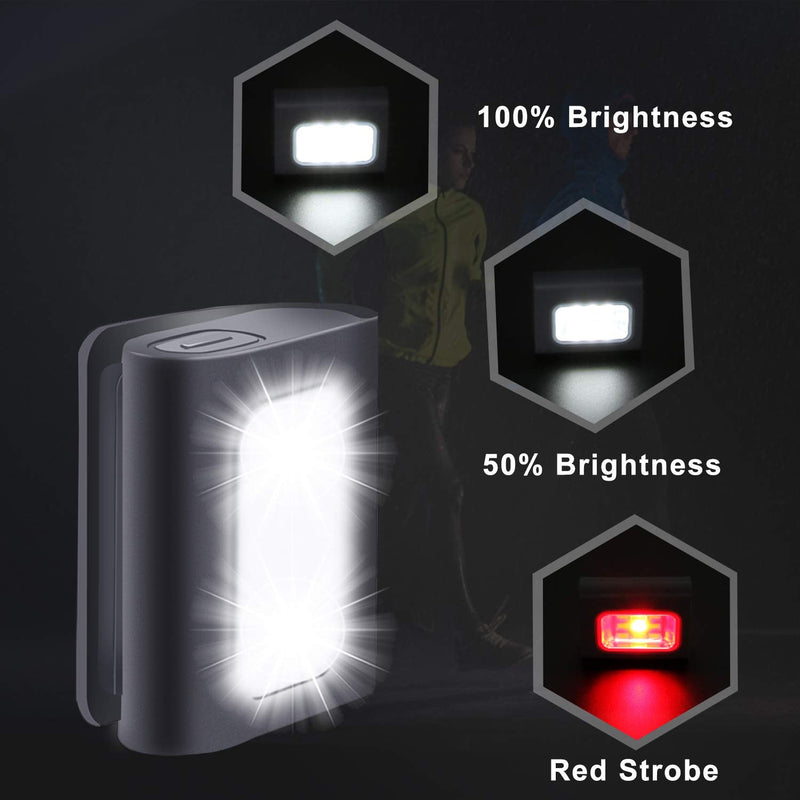 Running Light, 2Pack Reflective Running Gear for Runners, USB Rechargeable LED Light, Clip on Running Lights with Runners and Joggers for Camping, Hiking, Running, Outdoor Adventure cool black - BeesActive Australia