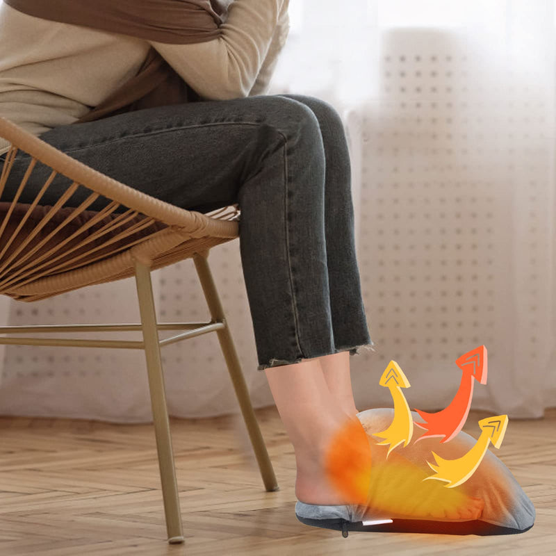 Electric Foot Warmer, Cold Feet Warmers for Home Use and Office Under Table Desk, with 3 Temperature Settings, Fast Heating for Heat Therapy & Pain Relief, Heated Foot Mat for Men & Women, Grey - BeesActive Australia