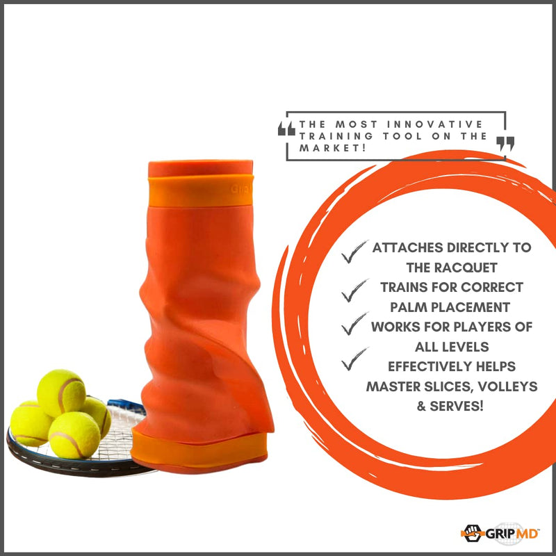 GRIP MD Tennis Racquet Overgrip Grip Trainer | Rapidly Improve Serve, Volley and Slice Grips | for Adults, Kids and Players of All Levels | Fits All Racquets - BeesActive Australia