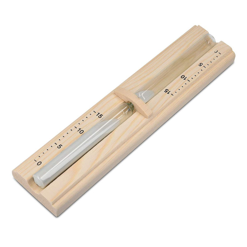 Navaris Sauna Hourglass Sand Timer - Classic Wall-Mounted Sand Hour Glass for Saunas - Pine Wood, Sand and Heat-Resistant Glass - 29.5 x 7.5 x 4 cm - BeesActive Australia