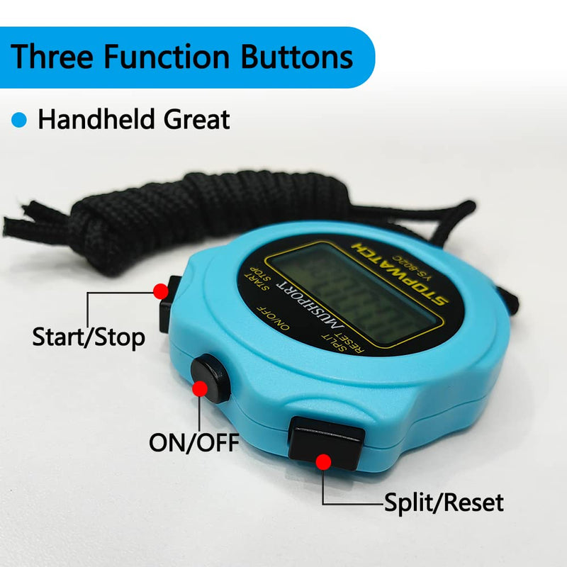 Stopwatch Sport Timer Only Stopwatch with ON/Off, No Clock No Date Silent Simple Operation Children Friendly, MUSHPORT Digital Stopwatch for Coaches Kids Swimming Running Sports Practice - BeesActive Australia