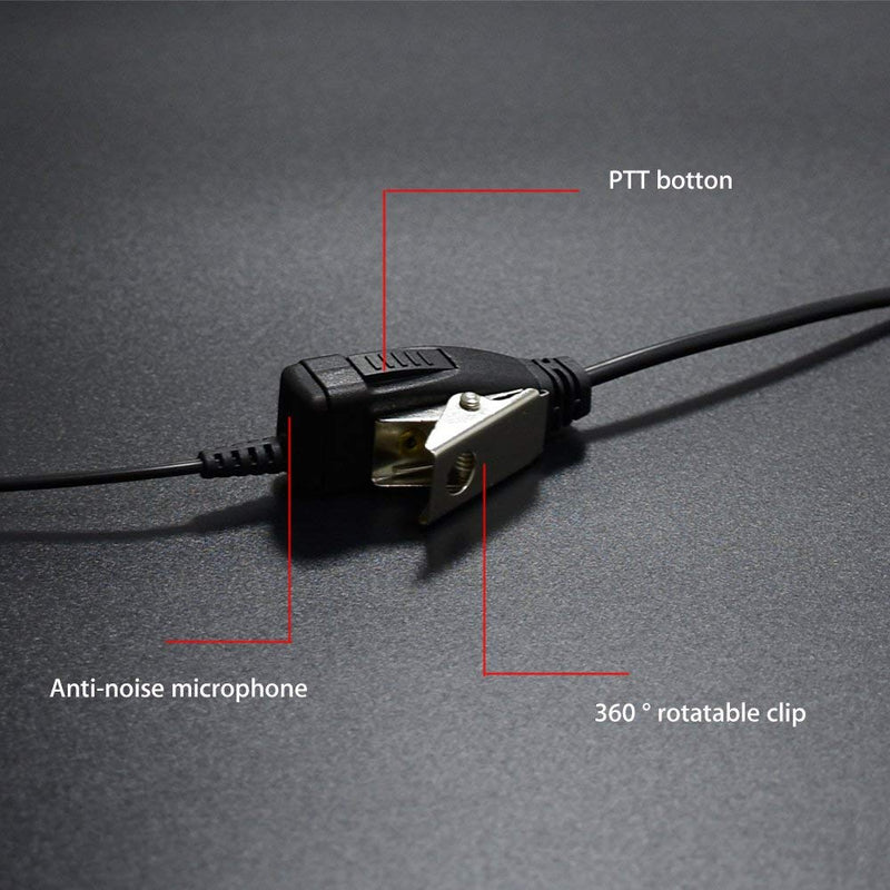 [AUSTRALIA] - 1 pack M head Earpiece Headset PTT With Mic for 2-pin Motorola Two Way Radio by BESTFACE 1 pcs 