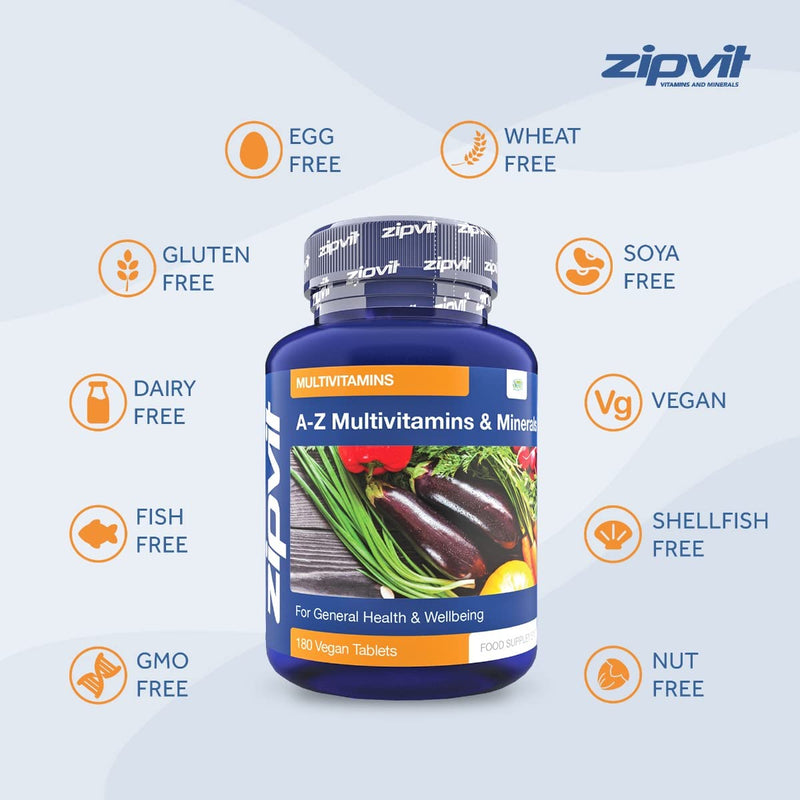 Multivitamin Tablets - Vegan Multivitamin for Women & Men - 180 Tablets - 6 Months Supply - with 25 Essential Active Vitamins & Minerals. Supports Bone Health and Your Immune System. UK Supplier Jar of 180 Tablets - BeesActive Australia