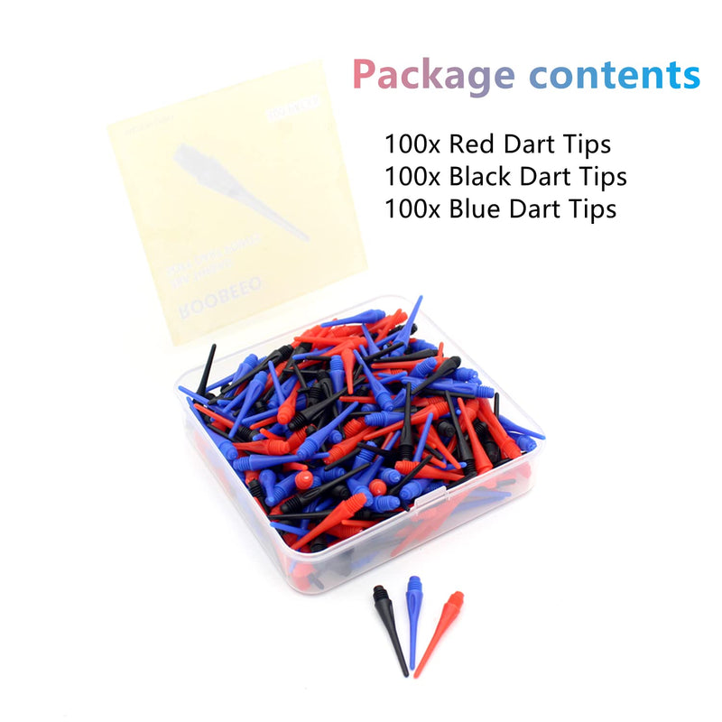 ROOBEEO Soft Dart Tip 2BA Thread Soft Tip Dart Points 300 Packs 3 Colors Plastic Dart Tips Replacement Dart Accessories - BeesActive Australia