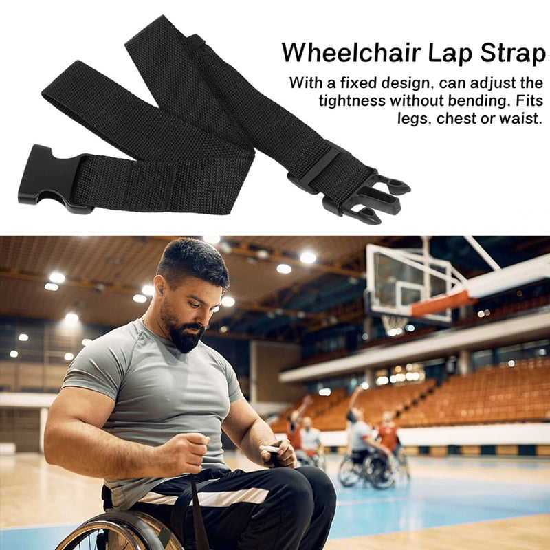 Wheelchair Lap Strap Wheelchair Belt Strap Wheelchair Adjustable Buckle Strap Cushioning Seat Belt for Take Care of Patient(Black) - BeesActive Australia