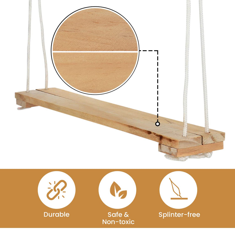 CW&WC Chicken Swing Toys for Chickens Coop with Adjustable Roost - Large Ladder Bar Accessories and Gifts Owners – Includes Ropes & Metal Hook (15.5In x 2.75In), A212 - BeesActive Australia